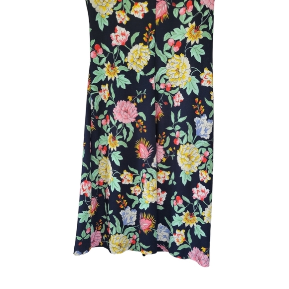 TOMMY HILFIGER Sz 2 Blue Floral Round Neck Sleeveless Sheath A line Dress - Picture 4 of 13